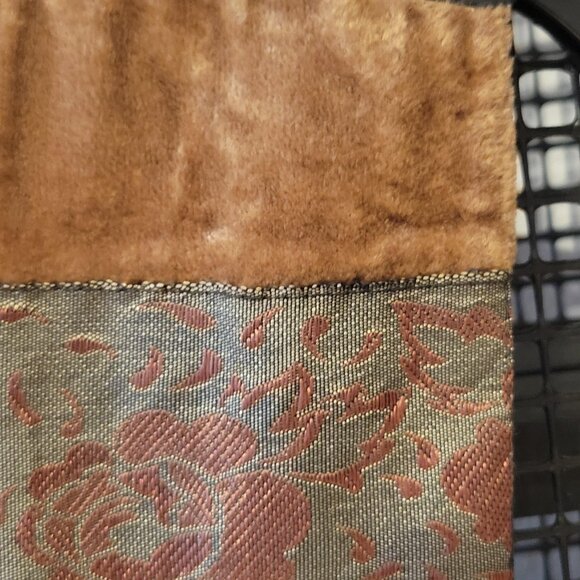 Vintage A.J. Tapestry Vest | Velour Jacquard Patchwork | Earth Tone Gold Button - Picture 6 of 9